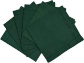 100% katoenen servetten met linnenlook, set van 6, effen groen, 45 x 45 cm
