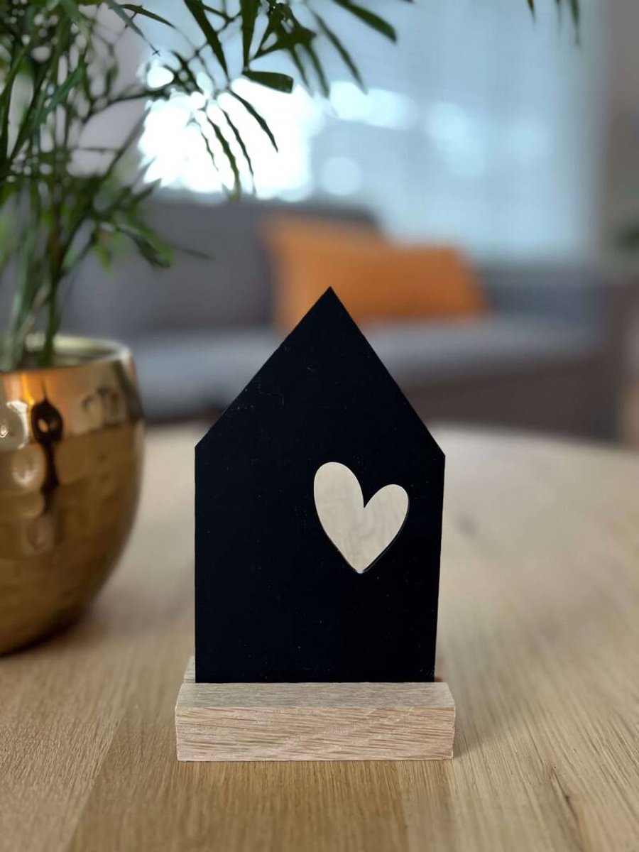 Hartenhuis Muurdecoratie - Zwart Acrylaat - Symbolisch Woonaccessoire - NUUW at home