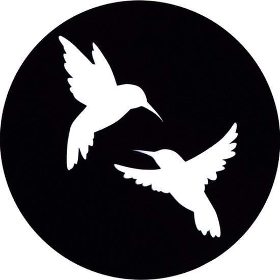 Acrylaat Muurcirkel Birds - Ø30cm - Kolibries - Symbolen van Vreugde en Geluk - Zwarte Wanddecoratie
