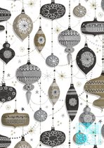 Kerstpapier Metallic Kerstballen K891671-4 MTpapier - Toonbankrol breedte 50 cm