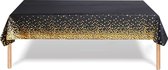 Tafelkleed Verjaardag Versiering Tafelloper Plastic Tafelzeil Zwart Goud Stippen Feest Tafellaken Xl Formaat 137*274cm