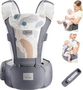 Babydrager voor 0-36 maanden, 3D Air Mesh babydrager, rugzak voor pasgeborenen tot peuters, ergonomische 6-in-1 voordrager (3D Air Grey met design)