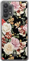 Casimoda® hoesje - Geschikt voor Samsung Galaxy A32 4G - Bloemen flowerpower - 2-in-1 case - Schokbestendig - Bloemen - Verhoogde randen - Multi, Transparant