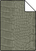 Proefstaal Origin Wallcoverings behang krokodillenhuid vergrijsd olijfgroen - 347773 - 26,5 x 21 cm