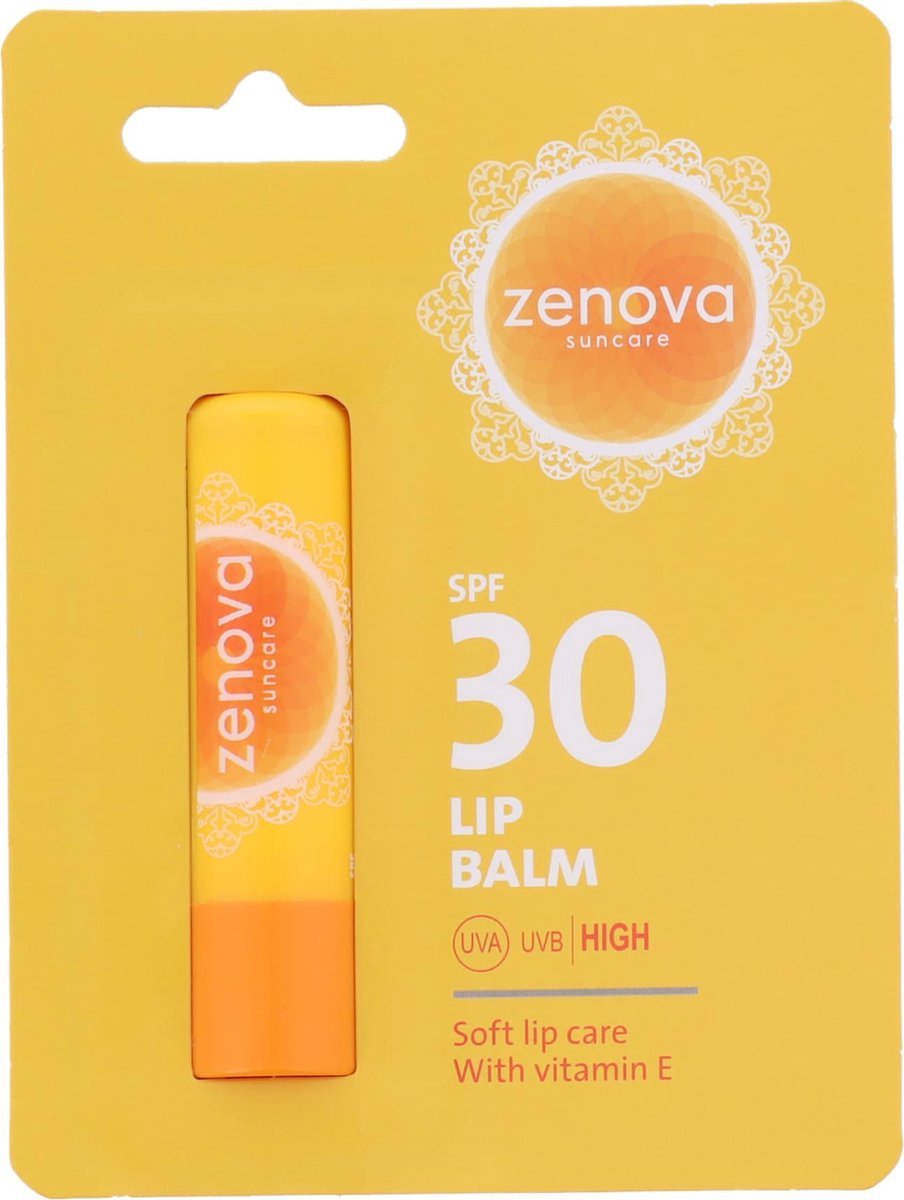 Zenova suncare lippenbalsem - lipbalsem sun spf30 - factor 30 - hight protection - vegan - 4,3 gram - zon - neutraal