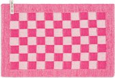 Set de table tricoté Knit Factory - Bloc sous-tapis - Tapis de salle à manger - Écru/Fuchsia - Rose vif - 50x30 cm