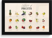 Cadre photo avec poster - Cadre poster 30x20 cm - Posters - Types de fruits - Coloré - Nourriture - Vintage - Photo dans cadre - Décoration murale de Cuisine - Accessoires de décoration Décoration murale - Décoration murale murale - Peintures