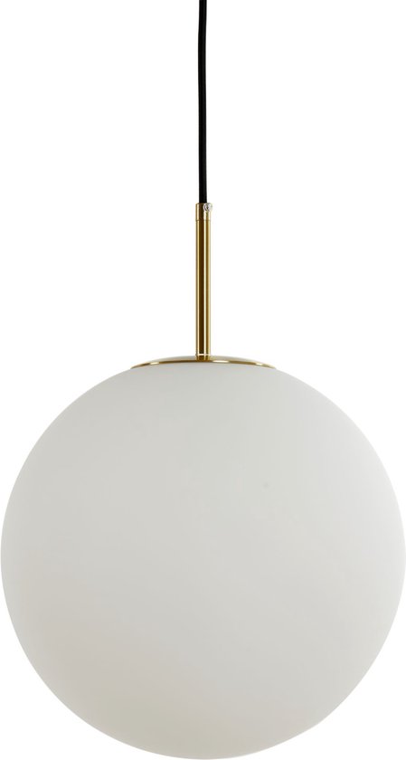 Light & Living Hanglamp Medina - Wit Glas- Ø40cm - Modern - Hanglampen Eetkamer, Slaapkamer, Woonkamer