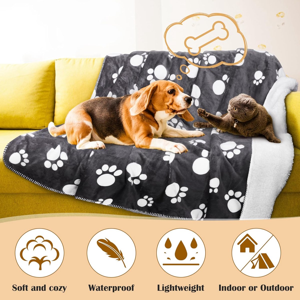 Pawsee Waterdichte Koeldeken voor Honden, Omkeerbare Waterdichte Bankhoes, Meubelbeschermer, Afwasbaar, Lekvrij, Comfortabel, 150 x 130 cm, Blauw Pawsee Waterdichte Koeldeken voor Honden, Omkeerbare Waterdichte Bankhoes, Meubelbeschermer, Afwasbaar, Lekvrij, Comfortabel, 150 x 130 cm, Blauw
