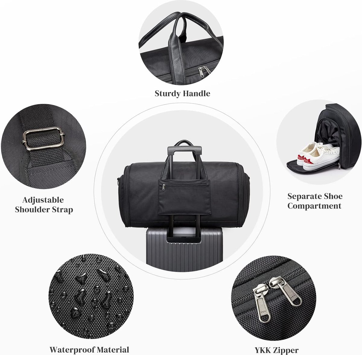 S-ZONE Unisex Cabrio Reise Kleidersack Handgepäck Kleidertasche Für