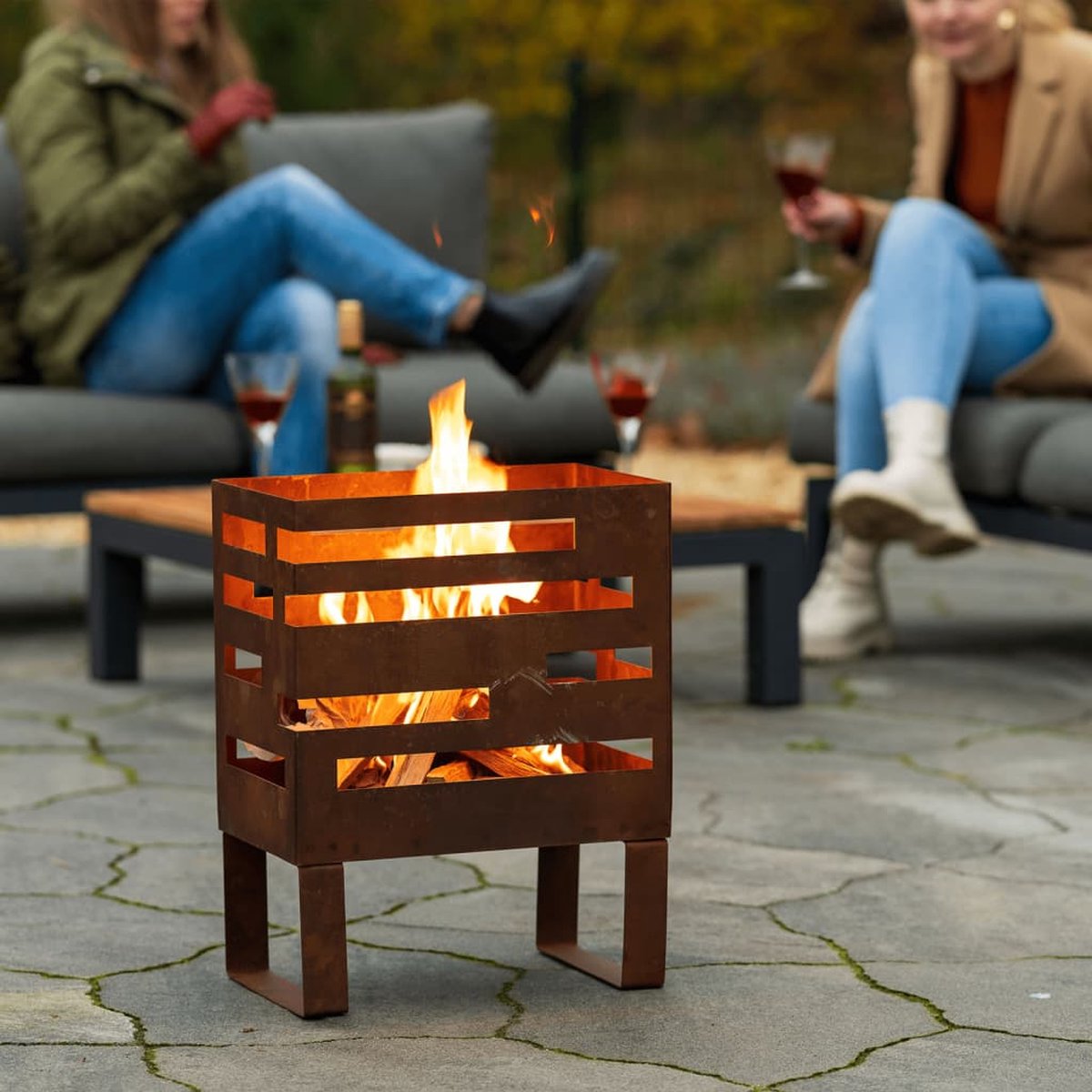 RedFire Madison Fire Bowl - Corten Look - 38 x 23 x 50 cm