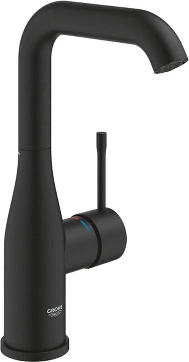 GROHE Essence New 1-gats wastafelkraan l-size m. gladde body voorsprong 12.7cm phantom black