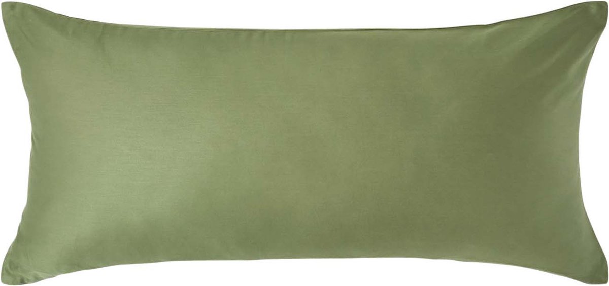Homescapes Biologisch Kussensloop 40x80 cm – Mosgroen – 100% Egyptisch Katoen Satijn – Draaddichtheid 400