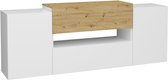 FMD Tv-meubel 182x33x70,2 cm artisan eikenkleurig wit