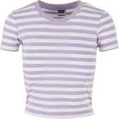 Urban Classics - Short Striped Crop top - 4XL - Wit/Lila