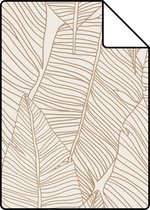 Proefstaal ESTAhome behang getekende bladeren beige - 139352 - 26,5 x 21 cm