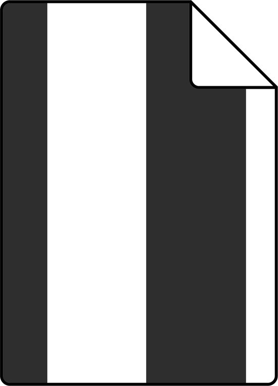 Proefstaal ESTAhome behang strepen zwart wit - 139111 - 26,5 x 21 cm