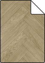 Proefstaal ESTAhome behangpapier hout motief donker beige - 139174 - 26,5 x 21 cm