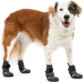 Hondenschoenen - Pootbescherming voor alle seizoenen - Waterdicht, reflecterend, antislip - Inclusief 2 schoenen - Grijs - L