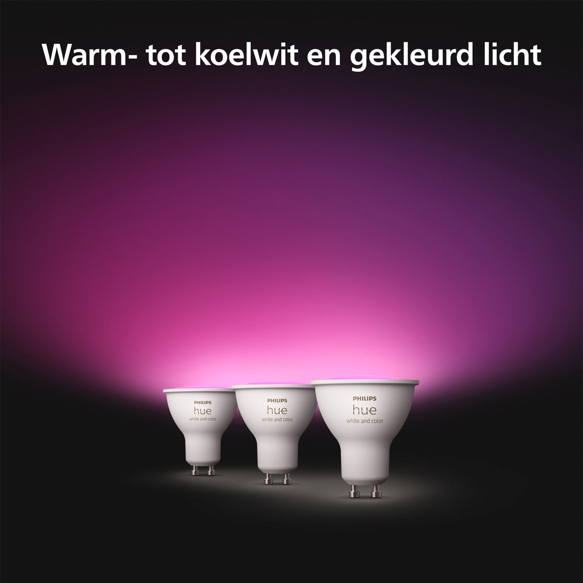 Philips Hue Spot - wit en gekleurd licht - 3 pack -400 lumen- GU10 — afbeelding 4