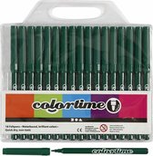 Stiften - Viltstiften - Donkergroen - Semi Transparant - Papier, Karton, Kleurboeken - Lijndikte 2mm - 18 stuks