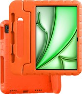 Hoesje Geschikt voor iPad Air 2024 (11 inch) Hoesje Kinder Hoes Shockproof Kinderhoes - Kindvriendelijk Hoesje Geschikt voor iPad Air 6 (11 inch) Hoes Kids Case - Oranje