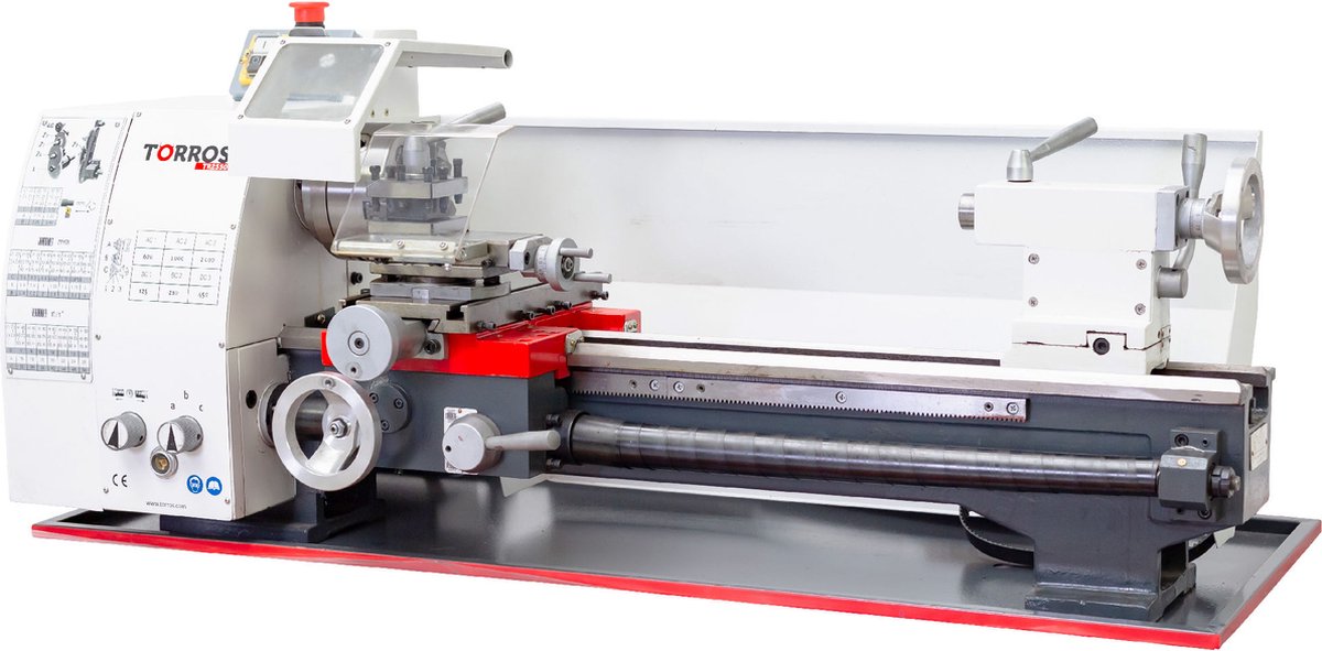 Metaaldraaibank centerhoogte 125 mm centerlengte 550 mm spilboring 26 mm 0,75 kW 230V 6 snelheden Torros TR2550 230V