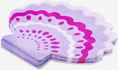 Papieren servetten schelp - 16 stuks - roze - paars - zeemeermin - 12,3 x 14 centimeter