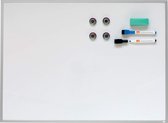 Nobo Magnetisch Droog Uitwisbaar Bord, Voorzien van Montagesets, Magneten en Markers Meegeleverd, Aluminium Lijst, 43 x 58,2 x 1,4 Centimeter, Wit, 1903777
