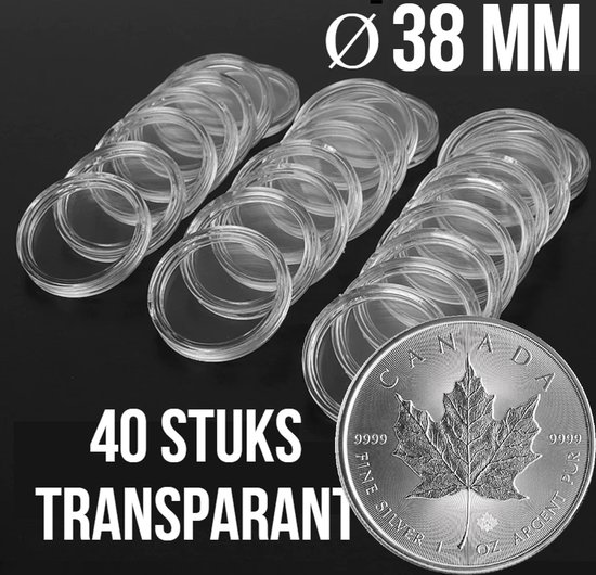 100 Stuks Muntcapsules, Ronde Plastic Houder, Muntcontainer met 100 Stuks Muntcapsules, Ronde Plastic Houder, Muntcontainer met