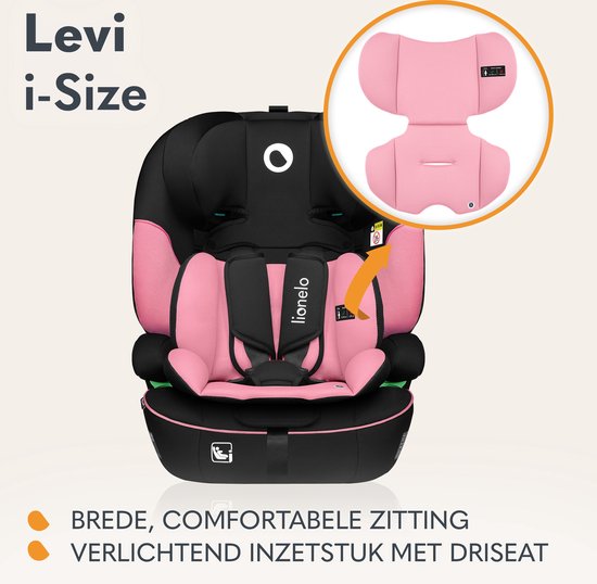 Lionelo Levi - i-Size Autostoeltje - Groep 1-2-3 - 5-punts gordel - 76-150cm 9-36kg - Memory Foam - Versterkte hoofdsteun van LIONELO — afbeelding 5
