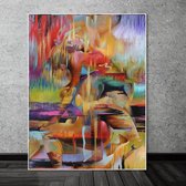 Allernieuwste.nl® Peinture sur toile Hug Love Abstrait - Moderne - Affiche - Reproduction - 70 x 100 cm - Couleur