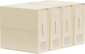 Opvouwbare bedlaken organizer voor kledingkast - 4 stuks (beige)