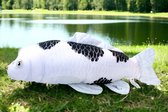 Vis Kussen - Gaby de Koikarper Bekko - Zwart & Wit - Koi - De Perfecte Knuffel voor Vissenliefhebbers - Visknuffel