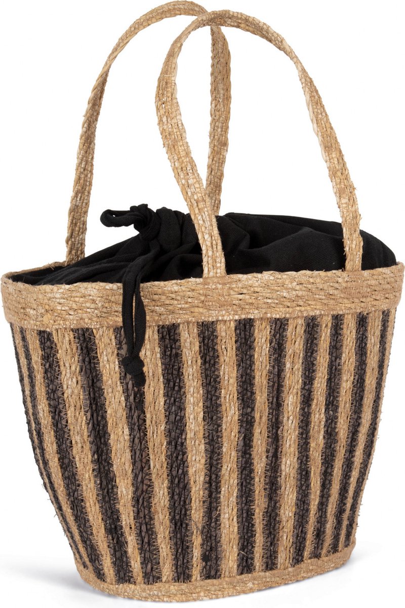 Winkelwagen One Size Kimood Striped Seagrass Black / Black Night 75% Katoen, 25% Polyester