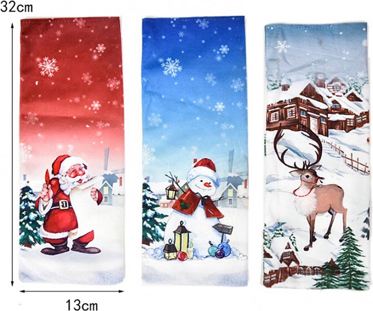 Feelava Wijnfles voor Kerstmis, 4 stuks, rode wijnzakken voor