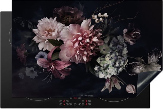 Inductie beschermer - Bloemen - Vintage - Roze- Nu 40% korting