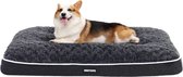 Hondenbed, 10 cm dikke hondenmat, wasbaar, antislip onderkant, hondenmat voor grote honden, 90 cm, donkergrijs