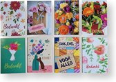 8 Cartes de vœux de remerciement de Luxe - 12x17cm - Cartes pliées avec enveloppes