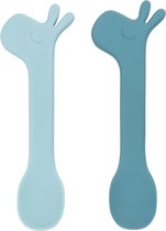 silicone spoon 2-pack - lalee - blue- done by deer- bestek