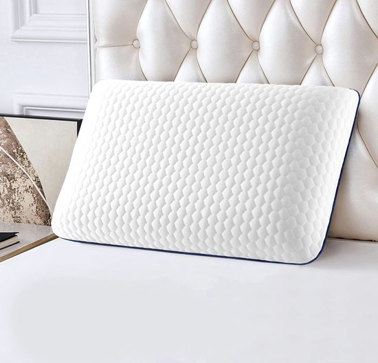 Autsel Gel Memory Foam kussen, orthopedisch kussen voor zijslapers, ergonomisch hoofdkussen met afneembare overtrek, hoofdkussen nekpijn, 60 x 40 x 10 cm