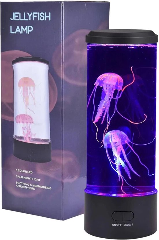 Jellyfish Lamp - Kwallen Lamp Met 5 Kleuren – Nachtlampje Kinderen LED – Kwallen Aquarium – Bureaulamp Jellyfish Aquarium - Lava Lamp – Lavalamp USB