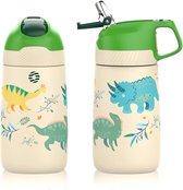 Drinking Bottle for Kids 350ML with Straw Stainless Steel Water Bottle for Sports Outdoor Camping Bike School