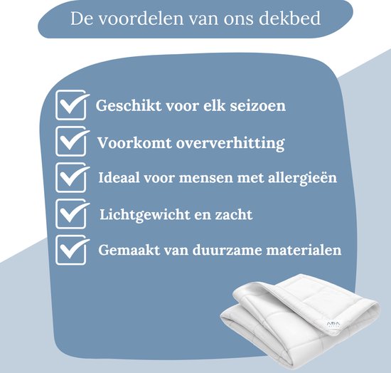 Ada Sleep dekbed - 240x220 cm - wit - all year - enkel - wasbaar - anti ...