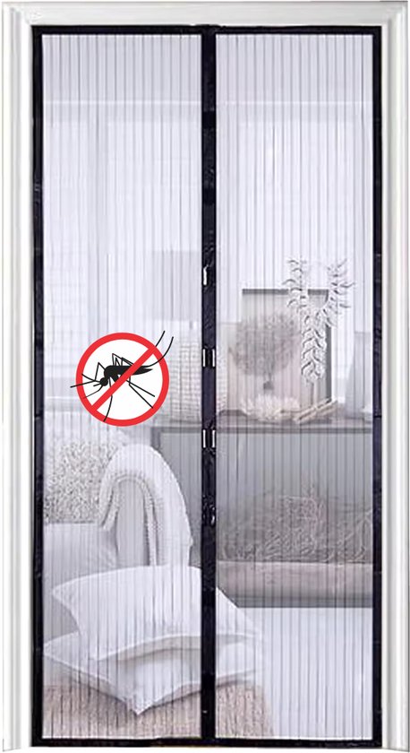 Magnetische Gordijnen 100 x 130 cm Klamboe Hordeur, Vliegengaas Deur Magneet Houdt insecten buiten, Zelfsluitende gaasdeur voor de Meeste Soorten Ramen, Grijs