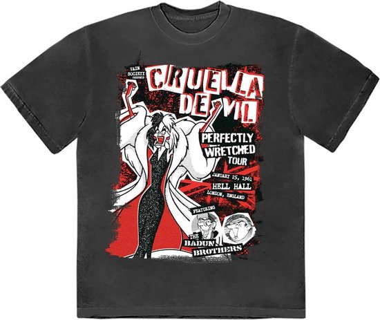 Disney 101 Dalmatians - Cruella Tour Heren T-shirt - L - Zwart