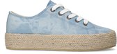 Sacha - Dames - Lichtblauwe denim sneakers met touwzool - Maat 39