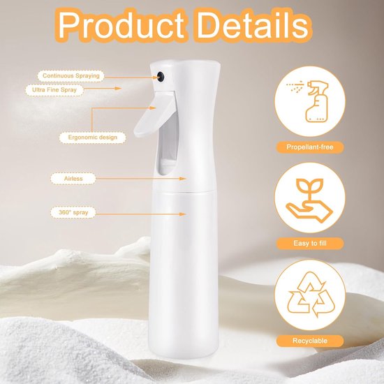 KADAX Spuitfles van kunststof, 600 ml waterspuitfles met kogelreservoir, lege waterspuit voor huisreiniging, tuin, kapper, planten en bloemen (grijs