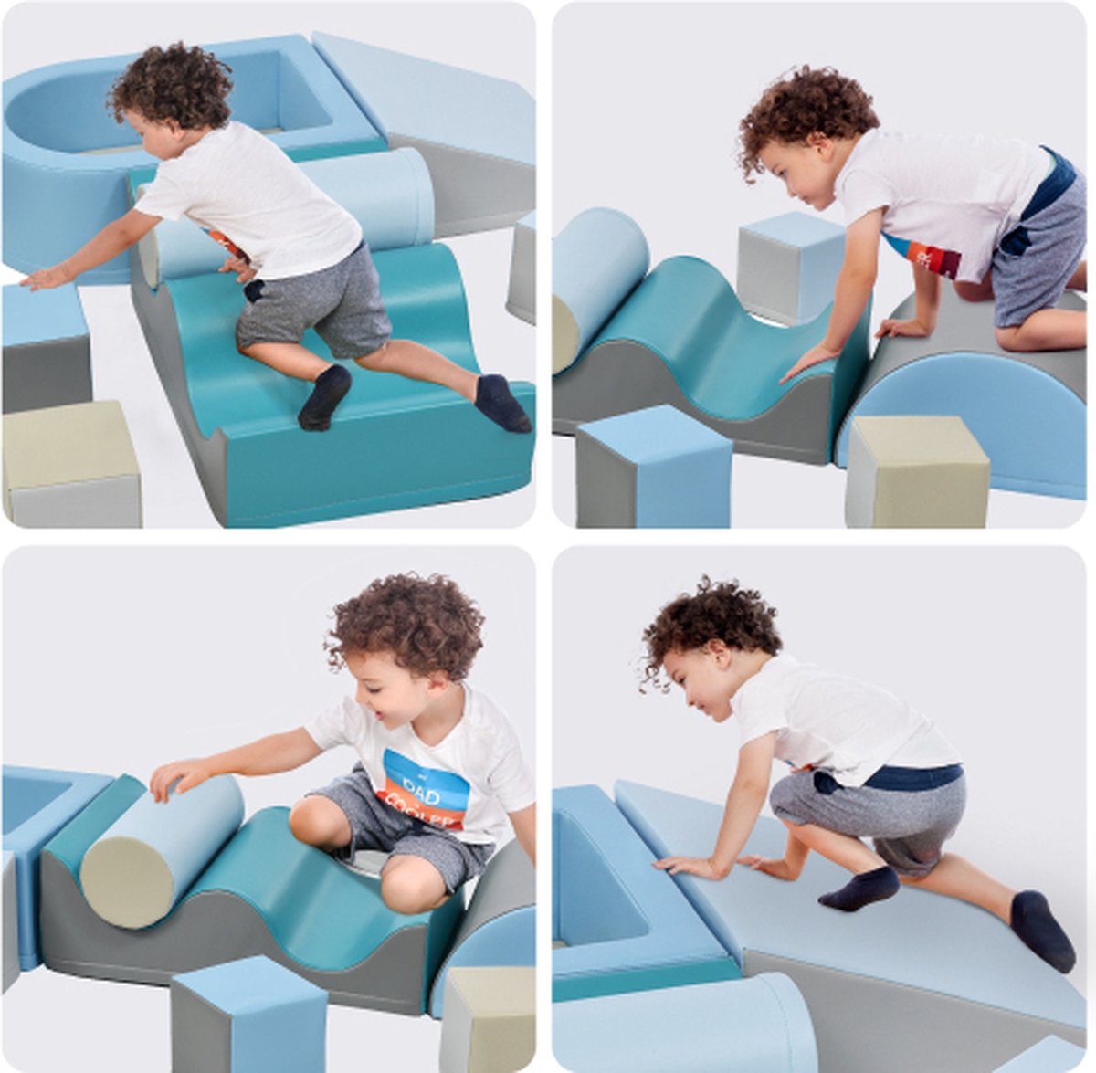YULEYU Montessori Schuimrubberen bouwstenen voor kinderen, klimmen, indoor, 5 stuks zachte bouwstenen, reuzenbouwstenen, speelbouwstenen, zachte bouwstenen, baby Montessori grote bouwstenen