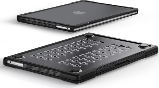 Mobigear Housse pour ordinateur portable compatible avec Apple MacBook Air 13" (2022-2024) Coque rigide pour ordinateur portable MacBook Case | Mobigear Antichoc Pro - Zwart - Modèle A2681